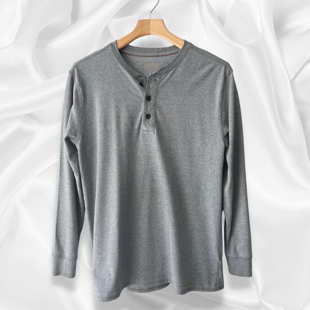 Outdoor Life Gray Wilderness Sueded Henley Long Sleeve‎ Casual Men's Size M